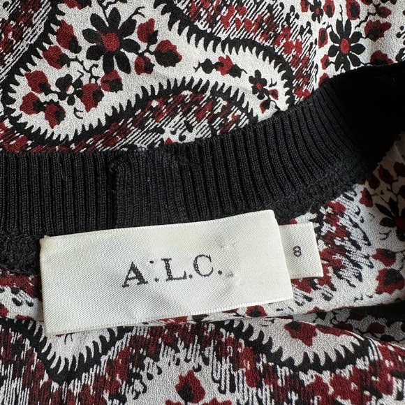A.L.C. Paisley Printed Silk Sandra Dress size 8 - Picture 5 of 9